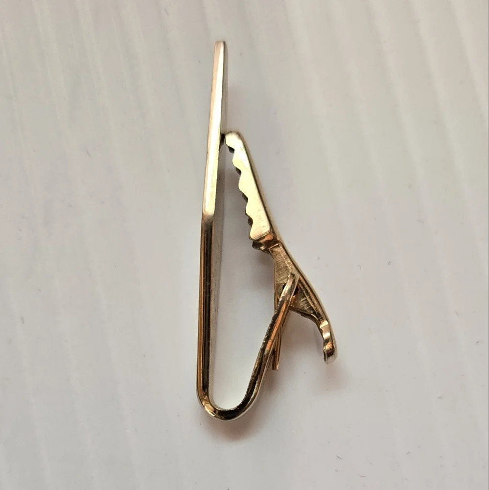 Vintage Gold Tone Cufflinks and Tie Clip Set
